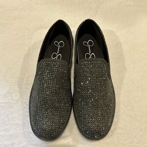 Jessica Simpson pewter multi glitter gabor 9.5 M.